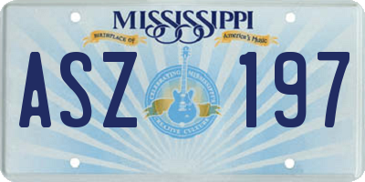 MS license plate ASZ197