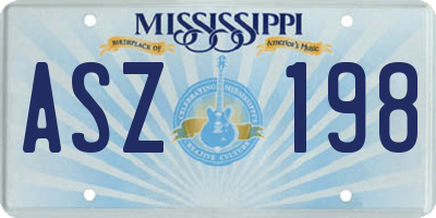 MS license plate ASZ198