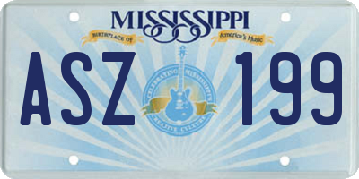 MS license plate ASZ199