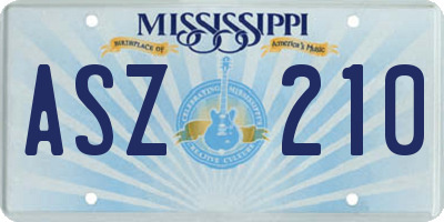 MS license plate ASZ210