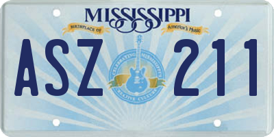 MS license plate ASZ211