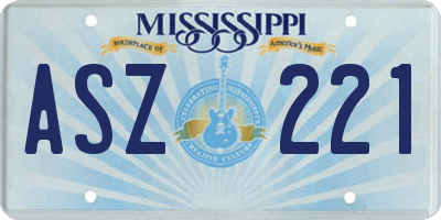 MS license plate ASZ221