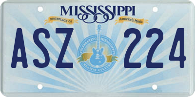 MS license plate ASZ224