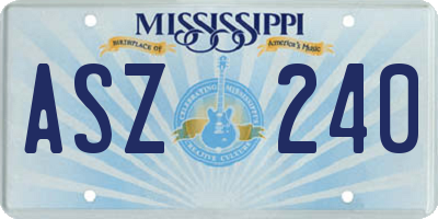 MS license plate ASZ240