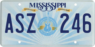 MS license plate ASZ246