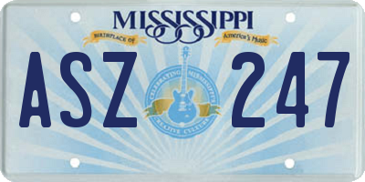 MS license plate ASZ247
