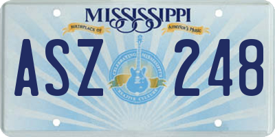 MS license plate ASZ248