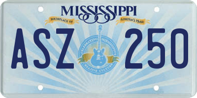MS license plate ASZ250