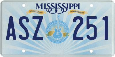 MS license plate ASZ251