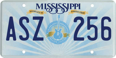 MS license plate ASZ256