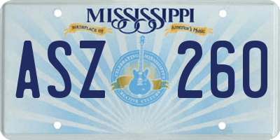 MS license plate ASZ260