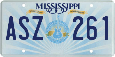 MS license plate ASZ261
