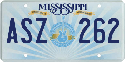 MS license plate ASZ262
