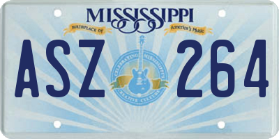 MS license plate ASZ264