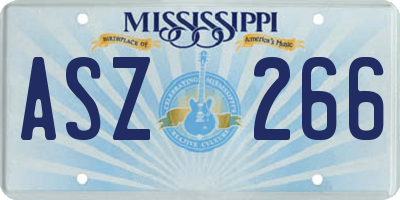 MS license plate ASZ266