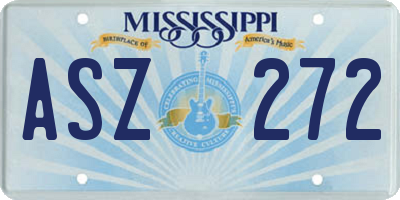 MS license plate ASZ272