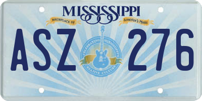 MS license plate ASZ276