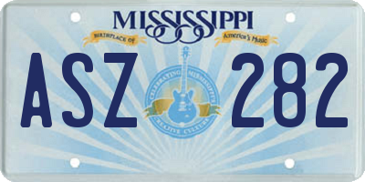MS license plate ASZ282