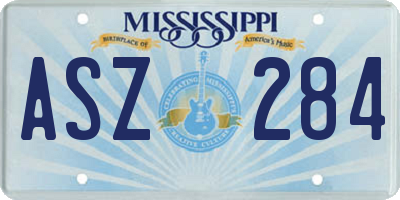 MS license plate ASZ284