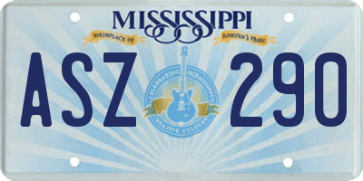 MS license plate ASZ290