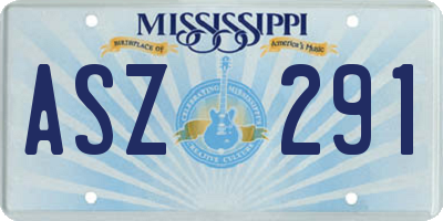 MS license plate ASZ291