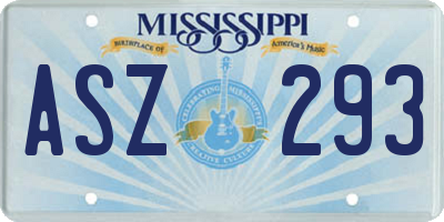 MS license plate ASZ293