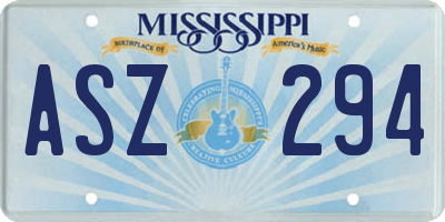 MS license plate ASZ294
