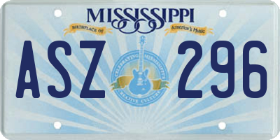 MS license plate ASZ296