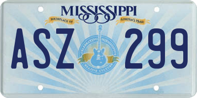 MS license plate ASZ299