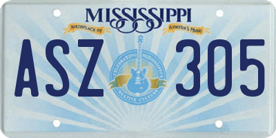 MS license plate ASZ305