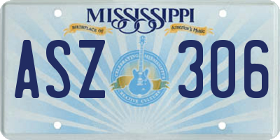 MS license plate ASZ306