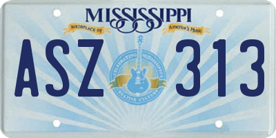 MS license plate ASZ313