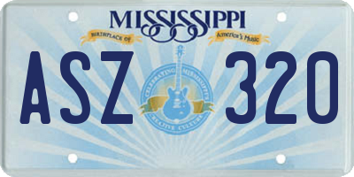 MS license plate ASZ320