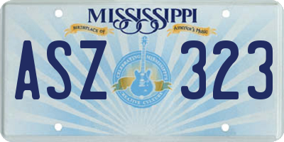 MS license plate ASZ323