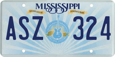 MS license plate ASZ324