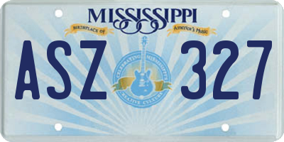 MS license plate ASZ327