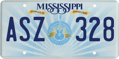 MS license plate ASZ328