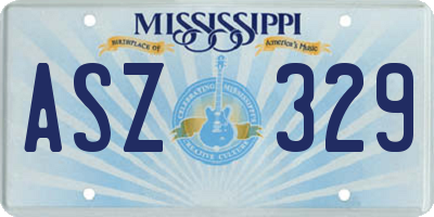 MS license plate ASZ329