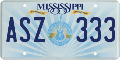 MS license plate ASZ333