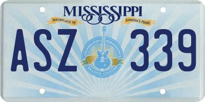 MS license plate ASZ339