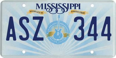 MS license plate ASZ344