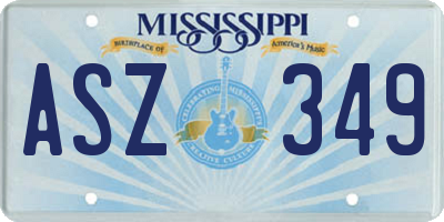 MS license plate ASZ349