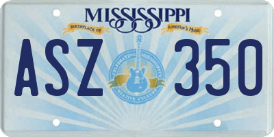 MS license plate ASZ350