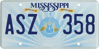 MS license plate ASZ358