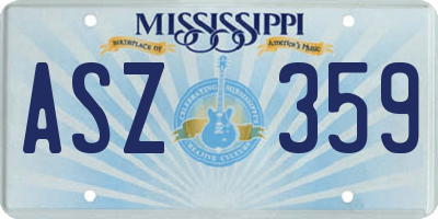 MS license plate ASZ359