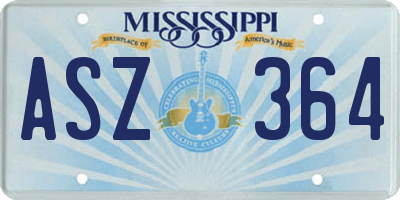 MS license plate ASZ364