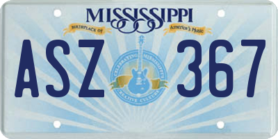 MS license plate ASZ367