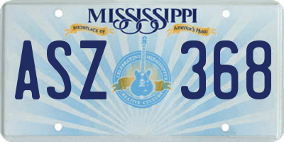 MS license plate ASZ368