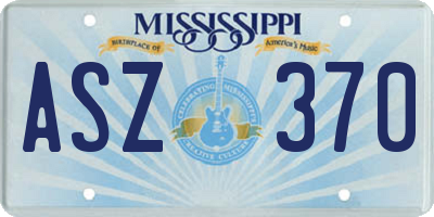 MS license plate ASZ370