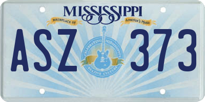 MS license plate ASZ373
